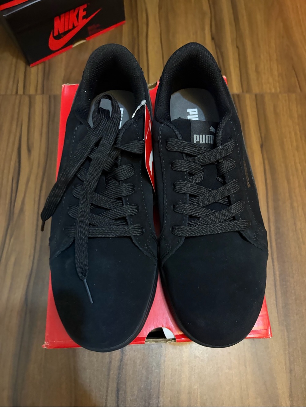Puma Black Low-Top Suede Composite Toe Sneakers